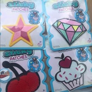 Reusable sticky patches for clothing